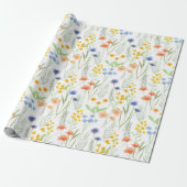 Watercolor Wildflower  Cadeaupapier (Uitgerold)