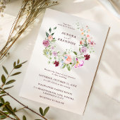 Watercolor Wildflower Garden Wedding  Kaart