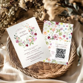Watercolor Wildflower Garden Wedding  Kaart