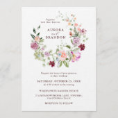 Watercolor Wildflower Garden Wedding  Kaart (Voorkant)
