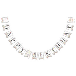 Watercolor Wildflower Girl 1st Birthday Vlaggetjes