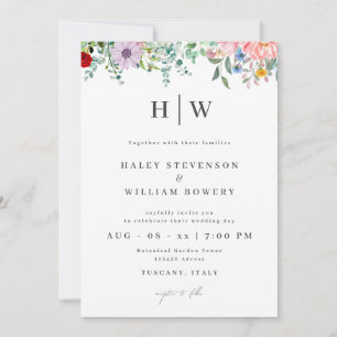 Watercolor Wildflower Illustration Wedding Kaart
