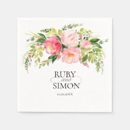 watercolor wildflower meadow wreath wedding servet