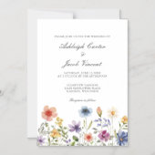 Watercolor Wildflower Pretty Spring Garden Wedding Magnetische Uitnodiging (Voorkant)