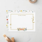 Watercolor Wildflower Spring Summer  Notitiekaartje (Voorkant / Achterkant in situ)