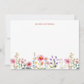 Watercolor Wildflower Spring Summer  Notitiekaartje (Voorkant)