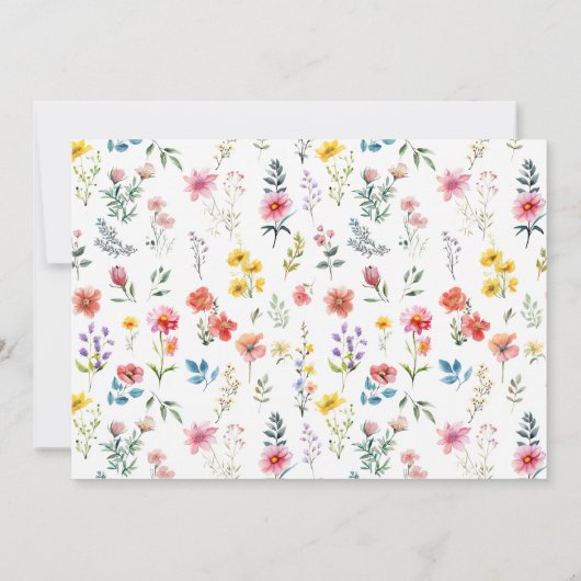 Watercolor Wildflower Spring Summer  Notitiekaartje (Achterkant)