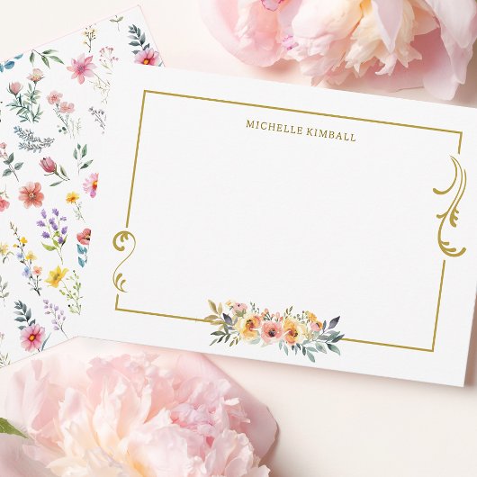 Watercolor Wildflower Spring Summer  Notitiekaartje