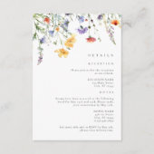 Watercolor Wildflower Wedding Details Informatiekaartje (Voorkant)