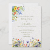 Watercolor Wildflower Wedding Invitation Kaart (Voorkant)