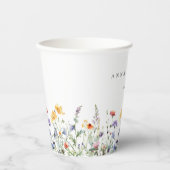 Watercolor Wildflower Wedding Papieren Bekers (Voorkant)