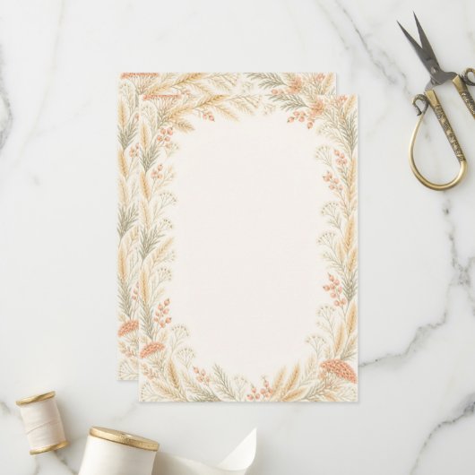 Watercolor Wildflower Wedding Program Programmakaart (Voorkant / Achterkant in situ)