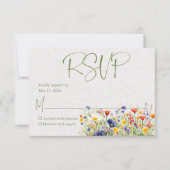 Watercolor Wildflower Wedding RSVP Card (Voorkant)