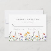 Watercolor Wildflower Wedding RSVP Card (Voorkant)