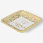 Watercolor Wildflowers 40th Yellow Birthday Papieren Bordje (Gebogen)