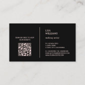 Watercolor Wildflowers Black  Visitekaartje (Achterkant)