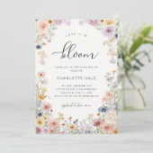 Watercolor Wildflowers Bridal Shower Kaart (Staand voorkant)