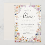 Watercolor Wildflowers Bridal Shower Kaart (Voorkant / Achterkant)