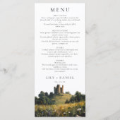 Watercolor Wildflowers Floral Castle Wedding Menu (Voorkant)