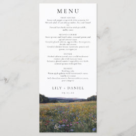 Watercolor Wildflowers Floral Meadow Wedding Menu