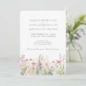 Watercolor Wildflowers Floral Wedding Invitation  Kaart (Staand voorkant)