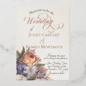 Watercolor Wildflowers - Ivory Folie Uitnodiging (Voorkant)