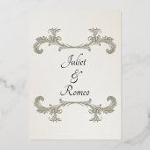 Watercolor Wildflowers - Ivory Folie Uitnodiging (Achterkant)