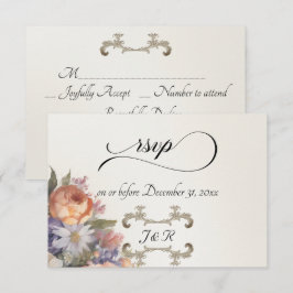 Watercolor Wildflowers - Ivory RSVP Kaartje