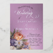 Watercolor Wildflowers - Lavender Folie Uitnodiging (Voorkant)