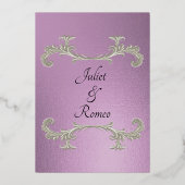 Watercolor Wildflowers - Lavender Folie Uitnodiging (Achterkant)