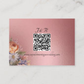 Watercolor Wildflowers, QR Code - Rose Gold Informatiekaartje (Achterkant)