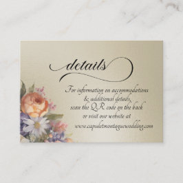 Watercolor Wildflowers, QR Code - Wheat Informatiekaartje