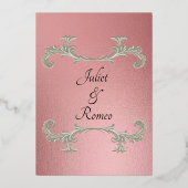 Watercolor Wildflowers - Rose-Gold Folie Uitnodiging (Achterkant)