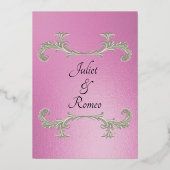 Watercolor Wildflowers - Rose Pink Folie Uitnodiging (Achterkant)