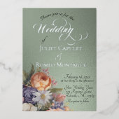 Watercolor Wildflowers - Sage Folie Uitnodiging (Voorkant)