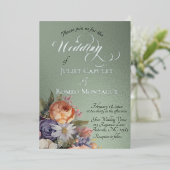 Watercolor Wildflowers - Sage Folie Uitnodiging (Staand Voorkant)