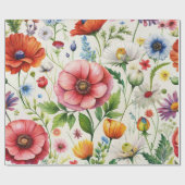 Watercolor Wildflowers Seamless Decoupage Paper Cadeaupapier (Vlak)