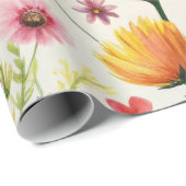 Watercolor Wildflowers Seamless Decoupage Paper Cadeaupapier (Rol Hoek)