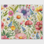 Watercolor Wildflowers Seamless Decoupage Paper Cadeaupapier (Vlak)