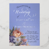 Watercolor Wildflowers - Sky Blue Folie Uitnodiging (Voorkant)