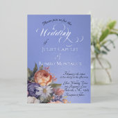 Watercolor Wildflowers - Sky Blue Folie Uitnodiging (Staand Voorkant)