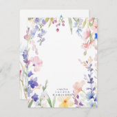 Watercolor Wildflowers Stationery Note Card Kaart (Voorkant / Achterkant)