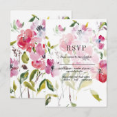 Watercolor Wildflowers Weddinge RSVP Card