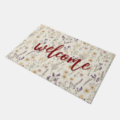 Watercolor Wildflowers Welcome Deurmat (Schuin)
