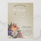 Watercolor Wildflowers - Wheat Folie Uitnodiging (Voorkant)