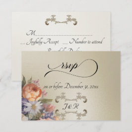 Watercolor Wildflowers - Wheat RSVP Kaartje