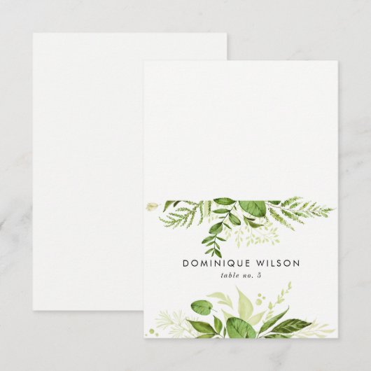 Watercolor Wildgroene Huwelijkskaart I Kaart (Voorkant / Achterkant)