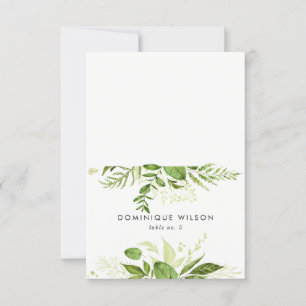 Watercolor Wildgroene Loof Bruiloft Plaatskaart I