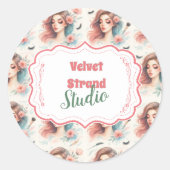 Watercolor Wimper Artiest Ronde Sticker (Voorkant)