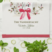 Watercolor Window & Berry Christmas Theedoek (Gevouwen)